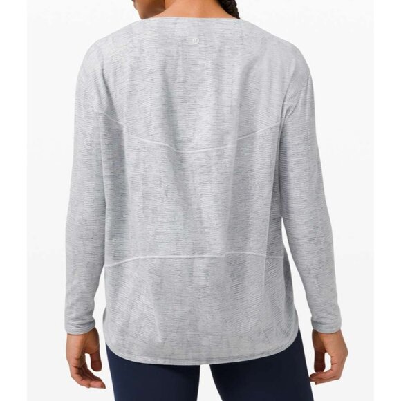Lululemon BACK IN ACTION Long Sleeve RULU Jacquard Athleisure Shirt Women's 4 - Picture 4 of 9